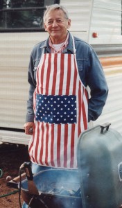 Bud Lucas on Memorial day 1991 cooking Up North. 